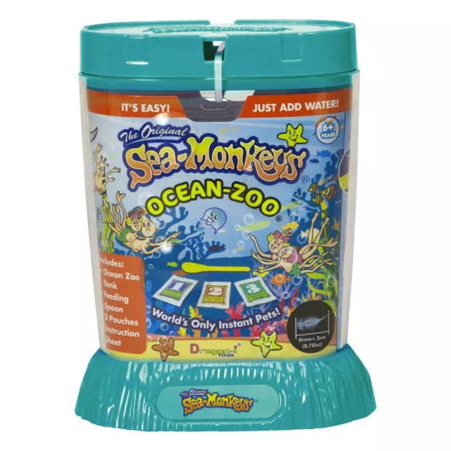Amazing Live The Original Sea Monkeys Ocean Zoo Marine Aquarium Teal 23223