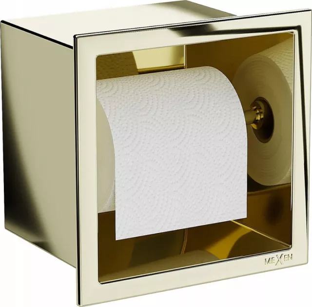 Toilettenpapierhalter WC Klopapierhalter Klorollenhalter Edelstahl Gold 16,2cm