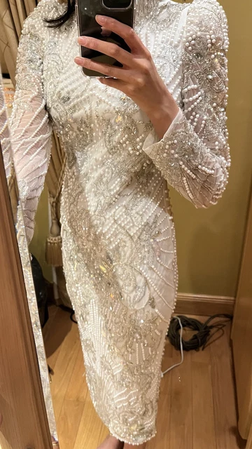 asos edition pearl placement midi dress ASOS DESIGN pearl and sequin embellished halter midi dress in ivory