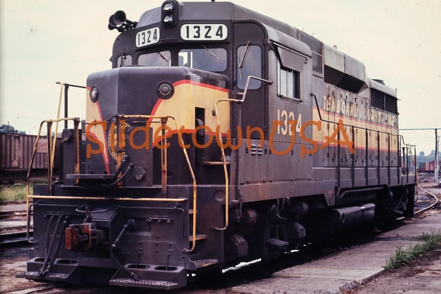 Vtg 1968 Train Slide 1324 Seaboard Coast Line Engine Seaboard Yard X3D174