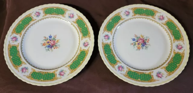 5 Myott Staffordshire Dinner Plates Classic Green