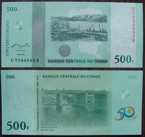 Congo Paper Money 500 Francs 2010 UNC