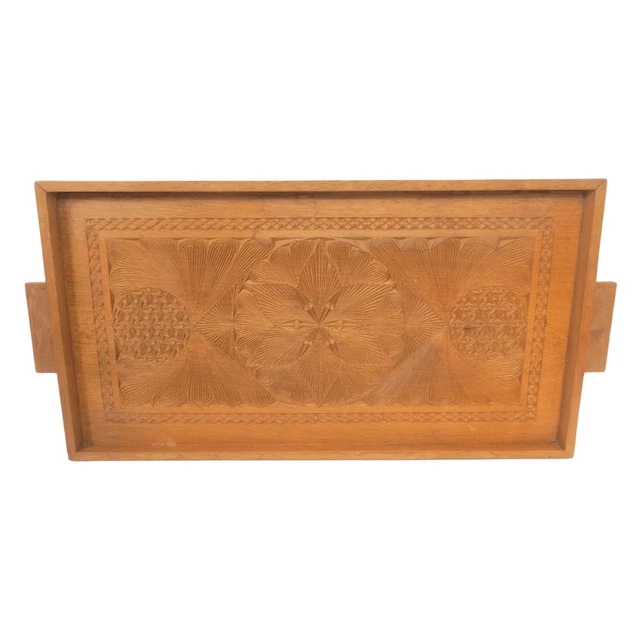 Plateau De Service Alsacien En Bois Peint – Décor Strasbourg – Signé WERY Art Déco