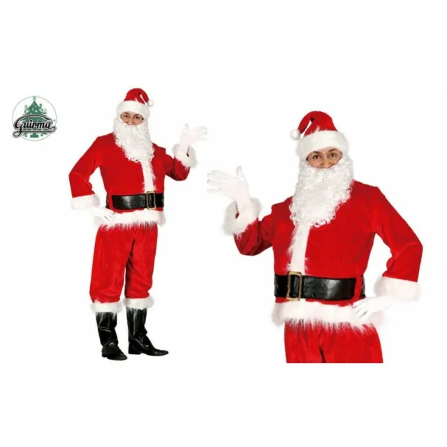 Costume Deluxe Babbo Natale Papa Noel Santa Claus Vestito Adulto Taglia Large
