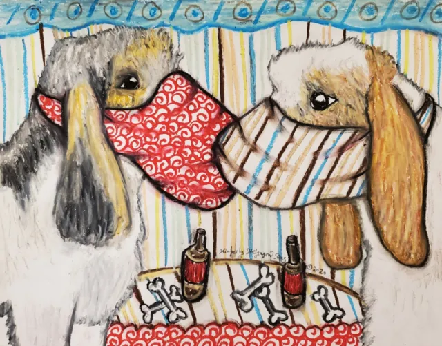 Grand Basset Griffon Vendeen Quarantine Dog Art Print 5x7 Collectible by KSams