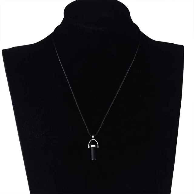 Natural Stone Hexagonal Pendant Necklace Healing Crystal Quartz Chakra Jewelry 12