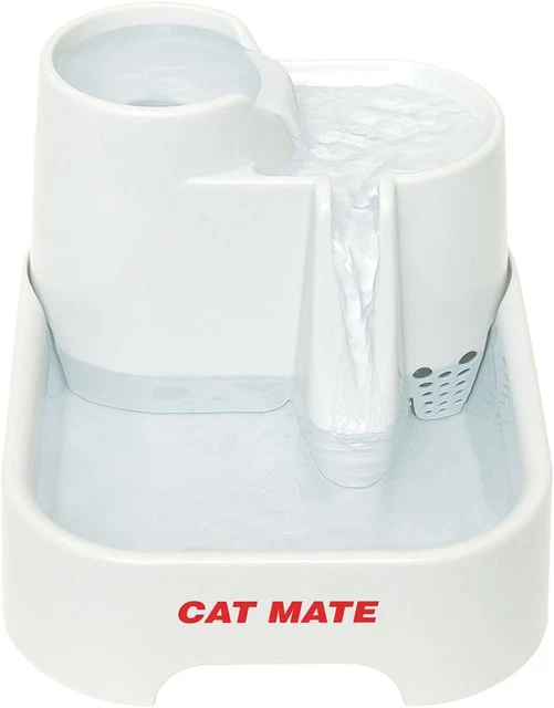 Cat Mate Pet Water Fountain for Cats and Small Dogs, 2 Litre Fountain, White