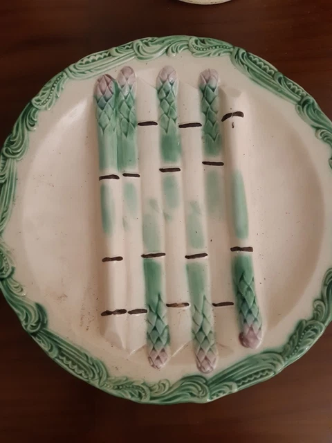 Service de 11 assiettes à asperges en barbotine Salins | Selency