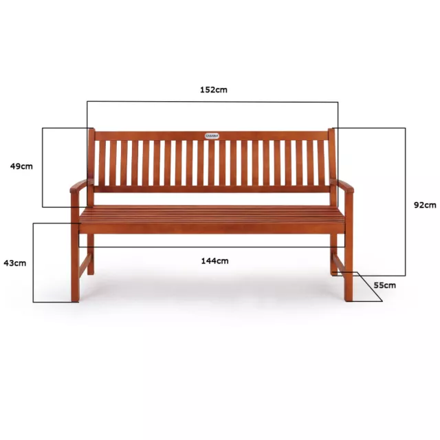 B-Stock Deuba Garden Bench Wooden 2 3 Seater Maxima FSC®-Certified Eucalyptus
