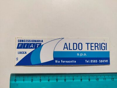 ADESIVO ALDO TERIGI FIAT LUCCA STICKER AUTOCOLLANT VINTAGE 80s ORIGINAL 