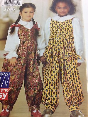 1994 Butterick See & Sew 3746 Vintage Sewing Pattern Childs Jumpsuit Size 1 2 3