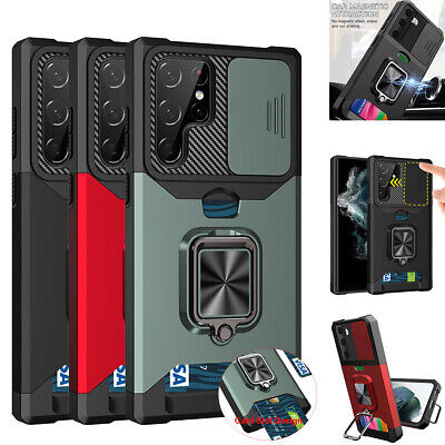 For Samsung Galaxy S22 S21+ Ultra Case Shockproof Wallet Ring Stand Camera Cover