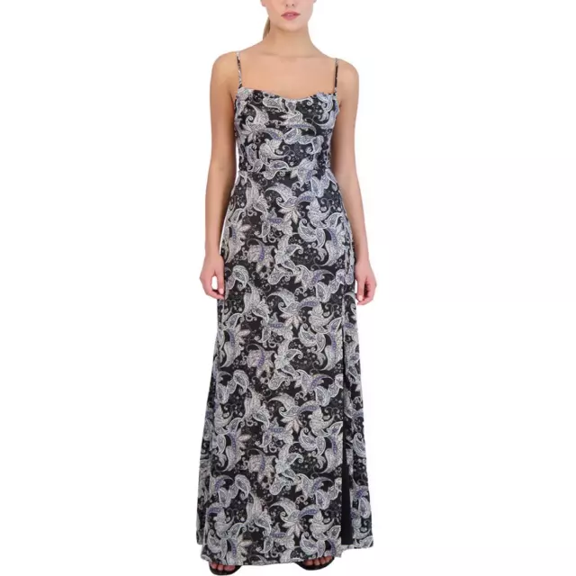 Laundry by Shelli Segal Women's Paisley Print Sleeveless Cowl Neck Column Gown