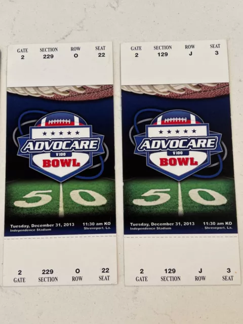 Advocare 2013 V100 Bowl Tickets and Plastic Hospitality Tent Pass UNUSED BC Ariz 3