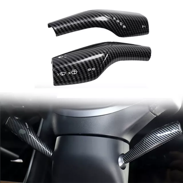 Real Carbon Fiber Column Shift Cover For Tesla Model 3 Model Y Accessories Black
