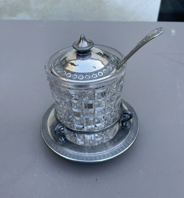 Saupoudreuse sucrier verre et métal argenté - FR