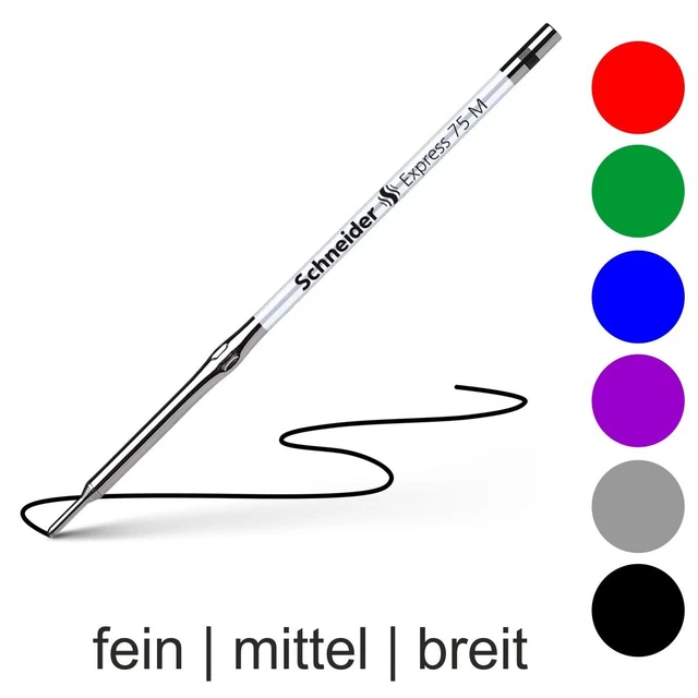 SCHNEIDER Kugelschreibermine 75 fein mittel breit rot grün blau schwarz silber v