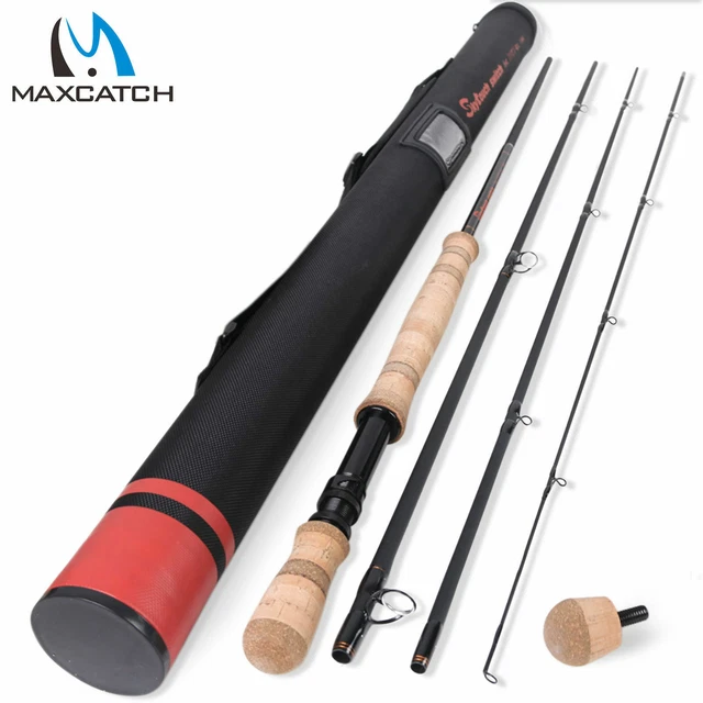 MAXCATCH 3/4/5/6WT CANNE à pêche à la mouche en fibre de verre S-glass E-glass action moyenne EUR 78,12 - FR