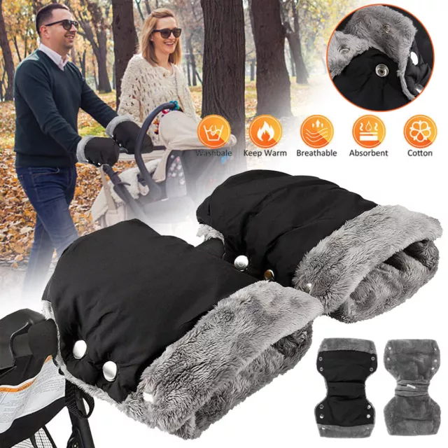 Stroller Hand Muff Warmer Gloves for Pram Stroller Fleece Pushchair Gloves 1Pair