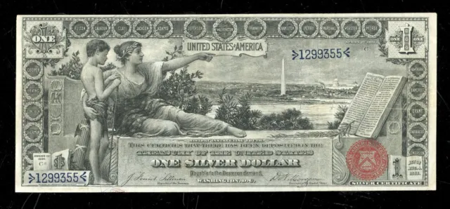 1896 $1 Dollar Educational Note Silver Certificate Crips Strong ink FR.224 XF++