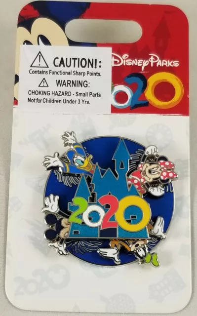 Disney Parcs 2020 3D Spinner Pin Mickey Mouse & Amis Dingo Donald Minnie