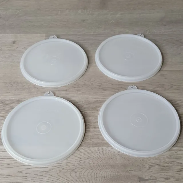 Lot of 4 Vintage Tupperware 5" Round Sheer Replacement Lid #238