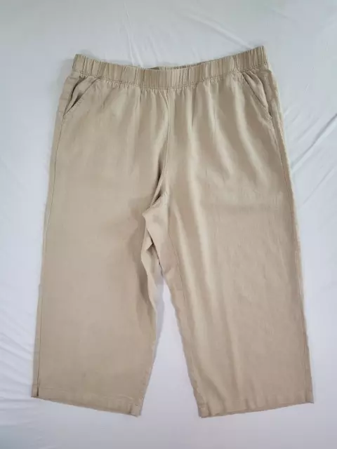 CROFT & BARROW Linen Blend Pants Capri Pull On Womens Large Elastic ...
