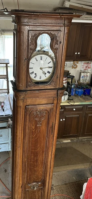 Antique Morbier clock 19th c tall case Floor Clock France Antique Morbier clock 19th c tall case Floor Clock France