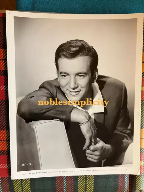 American Actor & Singer BOBBY DARIN Rare Original Press Studio Photo 1962