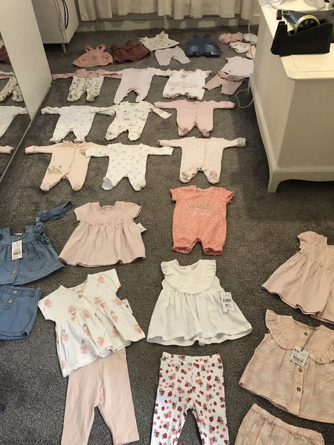 Bundle baby girls clothes Newborn 0-3 months Next River Island TU some BNWT