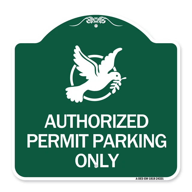 Designer Series - Authorized Church Parking Only (With Graphic) Metal Sign