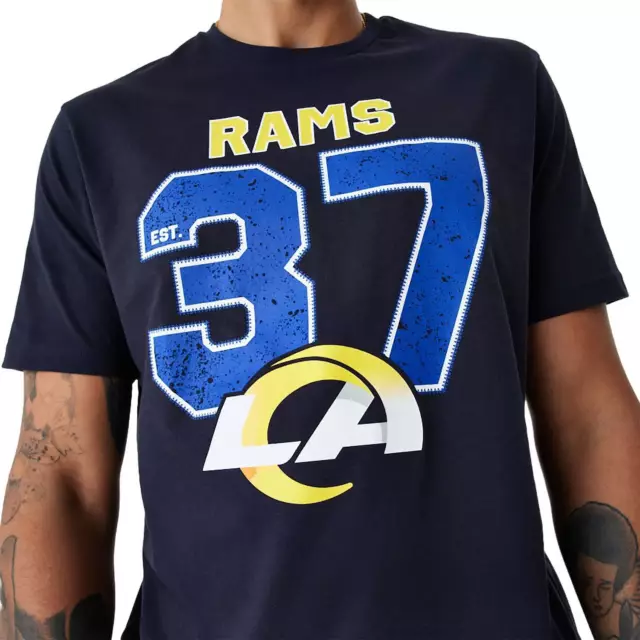 New Era NFL Los Angeles Béliers Wordmark T-Shirt Homme Chemise Bleu Marine 45933