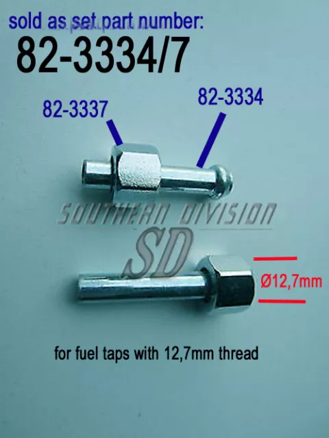 82-3334/7 Benzinhahn gerader schlauchanschluß 8mm Fuel pipe adapter tap F3334 3