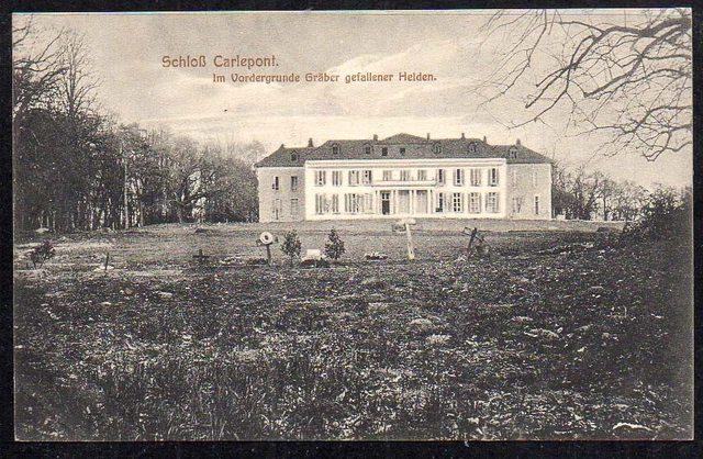 B377# Alte AK Feldpostkarte, WK I, Schloß in Carlepont Frankreich vom 37.05.1915