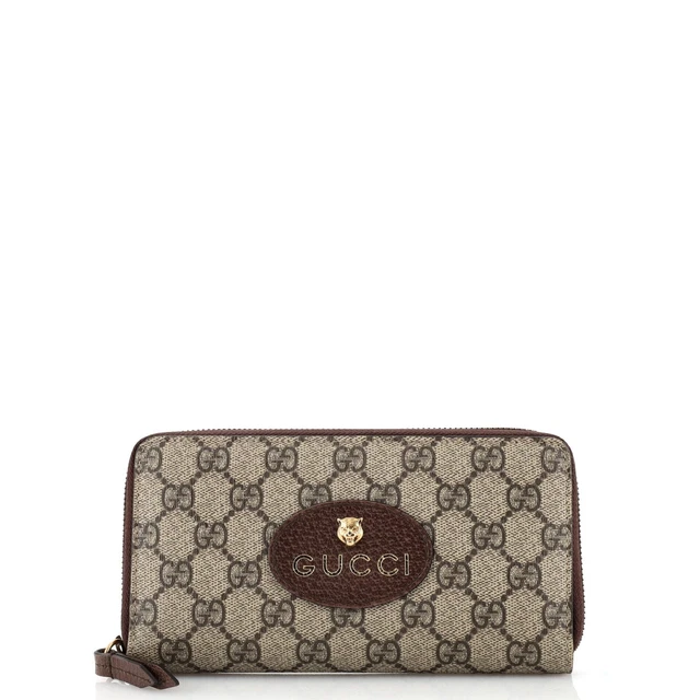 Gucci Neo Vintage Zip Around Wallet GG Coated Canvas Brown