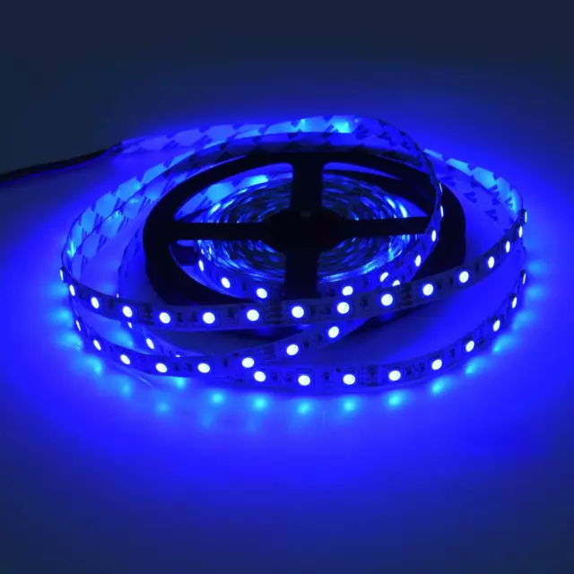 Striscia Led Smd 5050 5M 5 Metri 12V Ip66 Adesiva Bobina Led Flessibile Blu