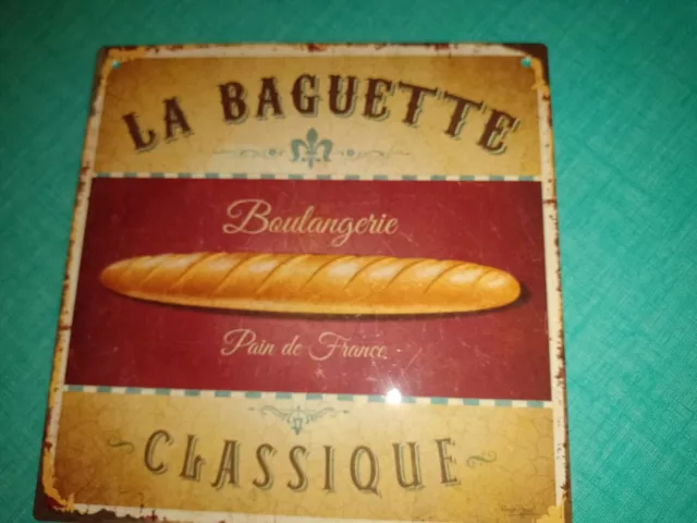 baguette bread Sign Plaque french vintage style 2