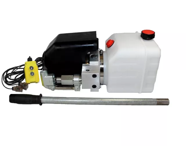 Flowfit 12V DC Single Acting Hydraulic Power pack W Tank & Back up hand Pump 1.6 2
