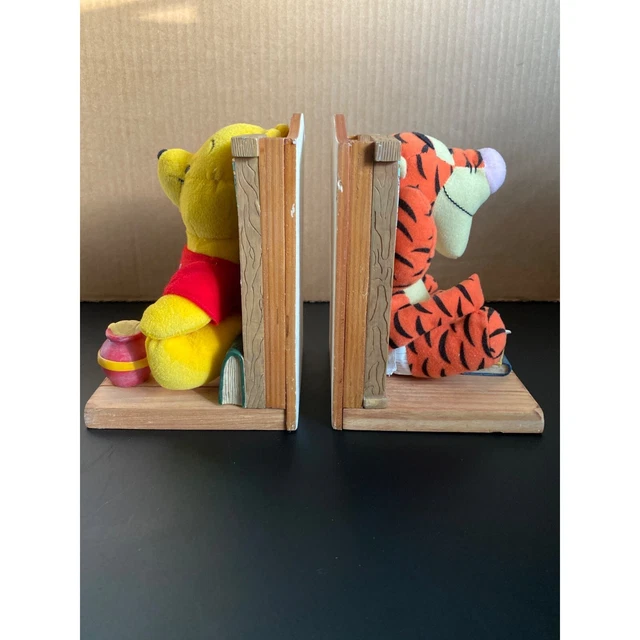 Disney Pooh and Tigger Bookend Buddies Removable Plush Books Vintage 2001 USED