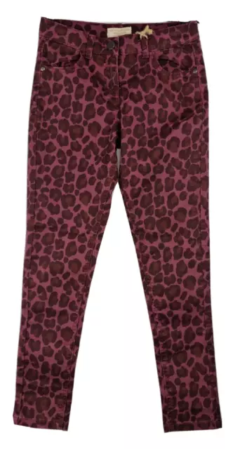 BNWT Next Authentic Cut Girls Animal Print Jeans Burgundy Age 11 Years