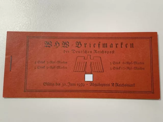 Deutsches Reich MH 45 postfrisch Markenheftchen WHW 1938, Mi. 120,- €