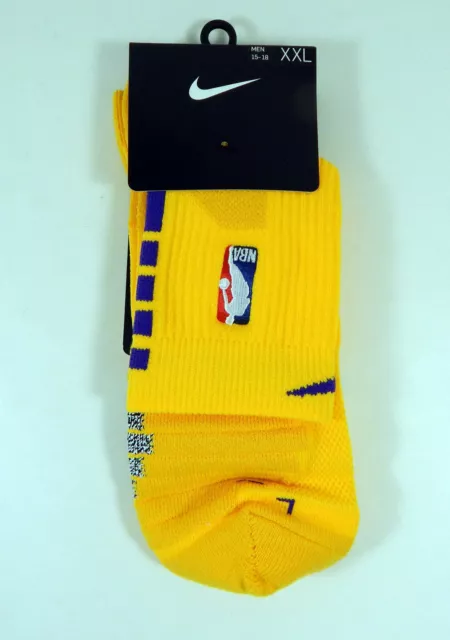 Nike NBA ELITE Authentics Ankle Basketball Socks Lakers KOBE Yellow Purple XL Nike NBA ELITE Authentics Ankle Basketball Socks Lakers KOBE Yellow Purple XL