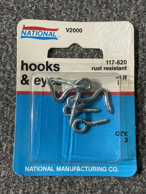 National Hardware N117-820  V2000 Hook and Eye 1 inch , 2 sets/pack