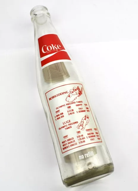 Coca-Cola Coke Flasche USA Bottle 1980 Lake Placid - Bobsledding + Luge