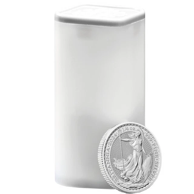 [PRESALE TUBE OF 19 Coins] 2024 Silver Britannia BU 1/4 oz .999+ Fine