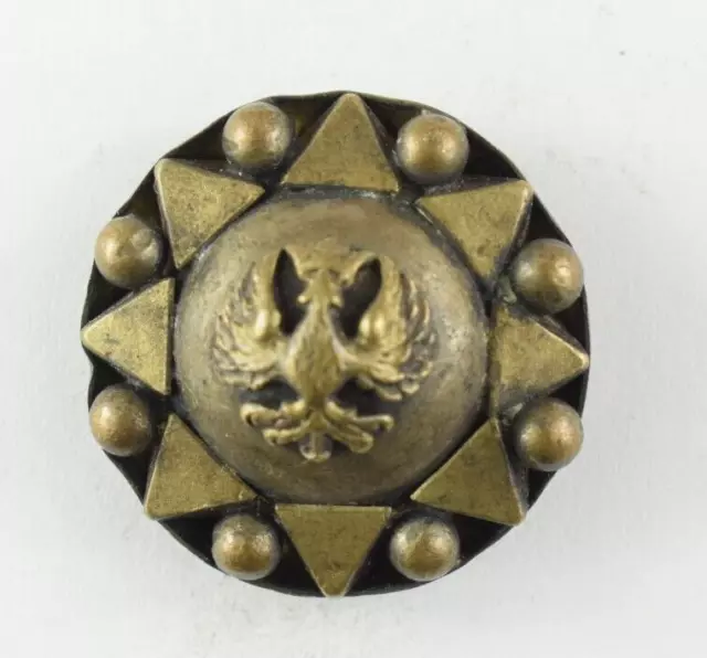 1870's-80's French Odd Phoenix Bird Crown Unique Uniform Button L5B