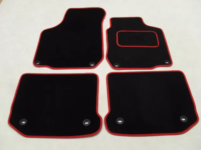 Fits VW Golf MK4 1997-2004 Fully Tailored Deluxe Car Mats in Black with Red Trim