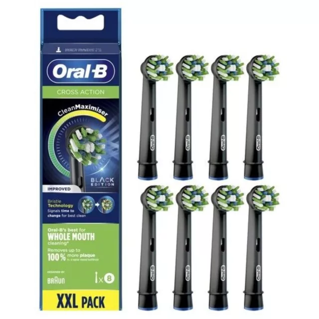 Braun Oral-B CrossAction Elektrische Zahnbürste Ersatzköpfe 8er-Pack (schwarz)