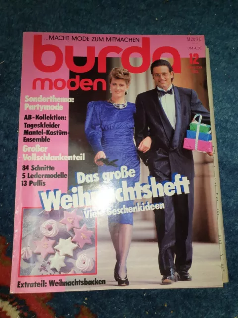 Vintage Burda Moden 12 / 86 Zeitschrift mit Schnittbögen, Schnittmuster