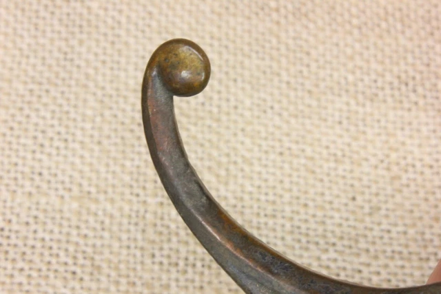 Old Single Coat Hook 1850’s School Farmhouse Wardrobe Rare Antique Cast BRASS! 11